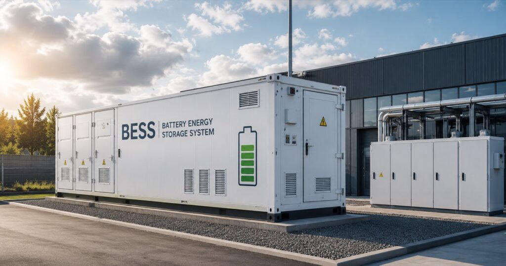 Battery energy storage system at a commercial facility